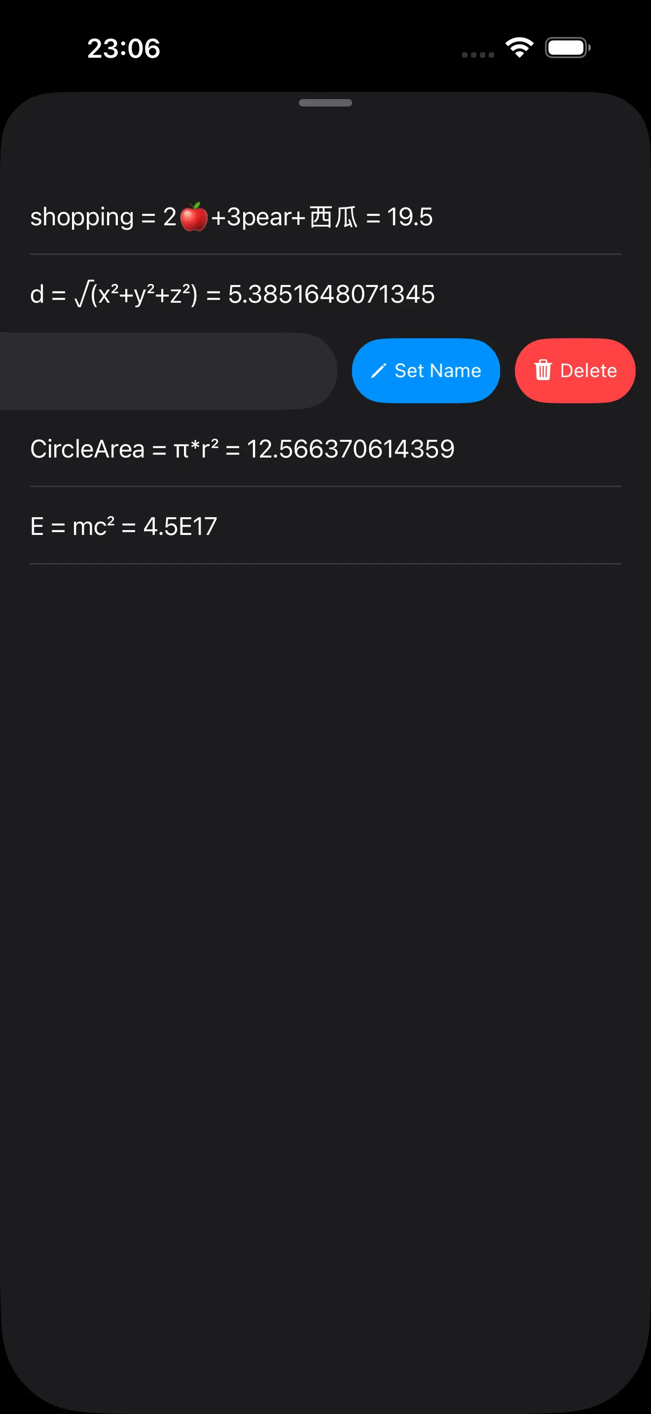 CalcVar saved expressions